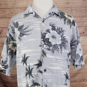 PALM ISLAND CLOTHING CO FLORAL RAYON COTTON BUTTON UP HAWAIIAN SHIRT MENS XL